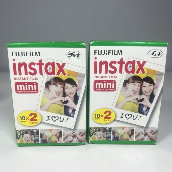 2 Fujifilm Instax Mini 20 Print Instant Film Packs New Sealed 2017-11 40 Sheets - Picture 1 of 4
